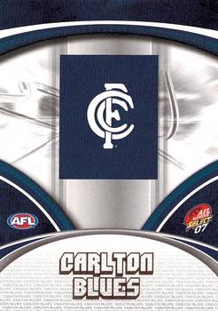 2007 Select AFL Supreme #28 Carlton Blues Front